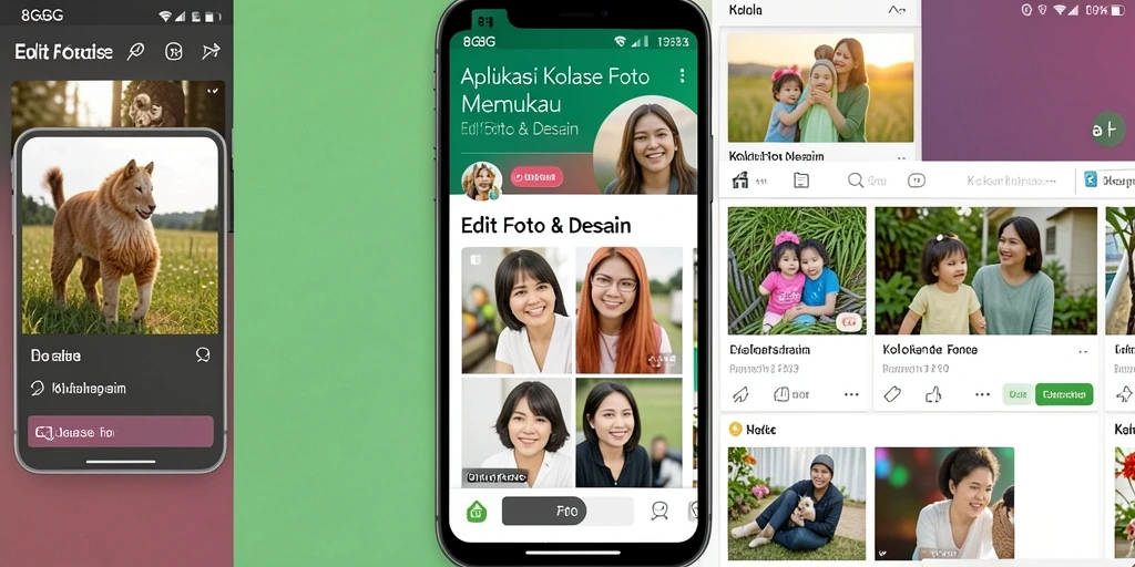 Tampilan antarmuka kolase foto 8G8G yang sederhana dan menarik.