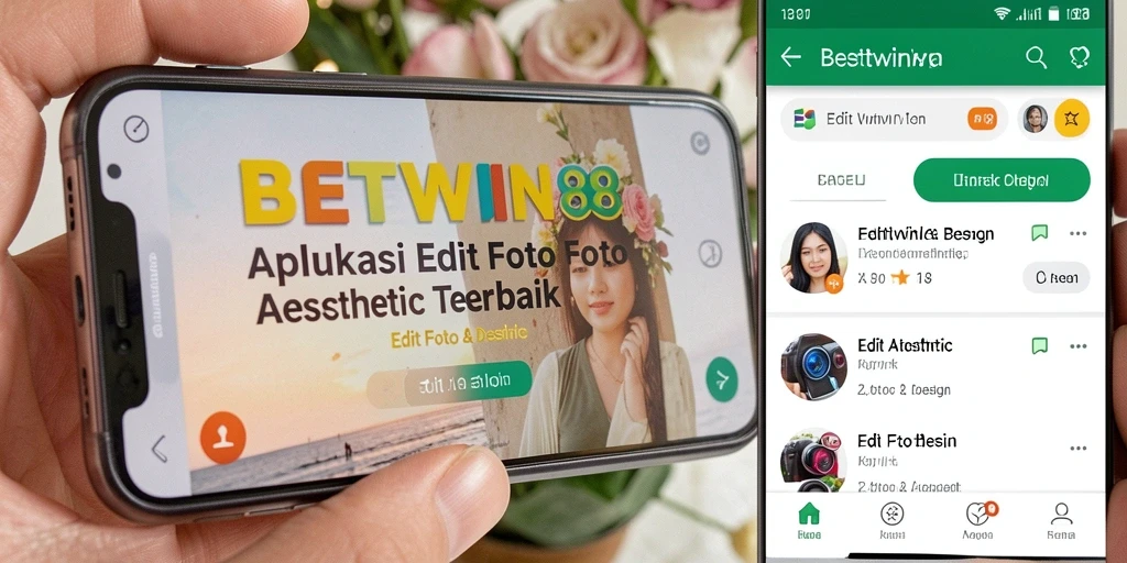 Tampilan antarmuka BETWIN88 dengan fitur Edit Foto Aesthetic.