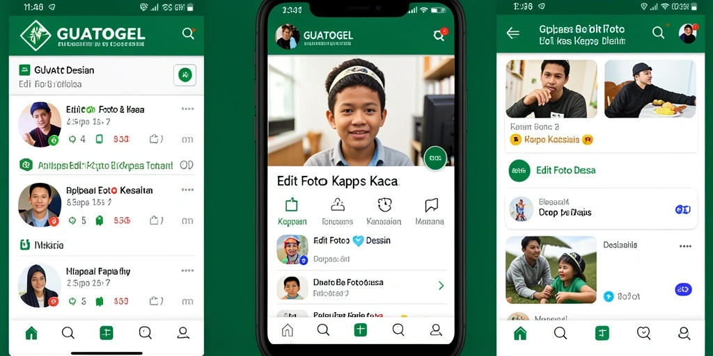 Tampilan antarmuka GUATOGEL dengan efek Edit Foto Kertas Kaca.