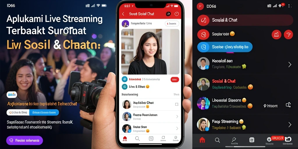 Tampilan antarmuka ID66 yang menarik untuk Live Streaming.