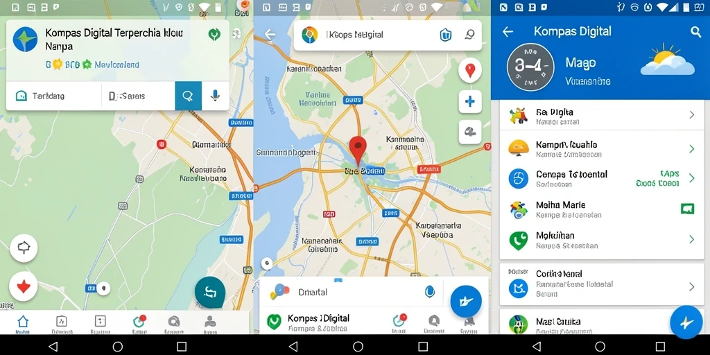Tampilan antarmuka aplikasi Kompas Digital IDRRP yang sederhana dan intuitif.