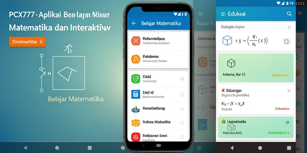 Tampilan antarmuka interaktif PCX777 yang ramah pengguna untuk belajar matematika.